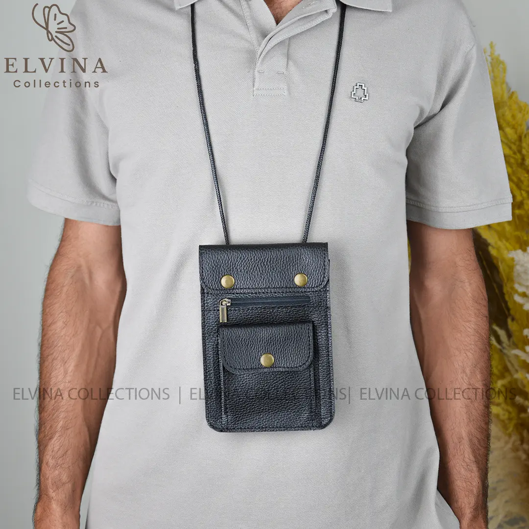 Leather neck pouch 1
