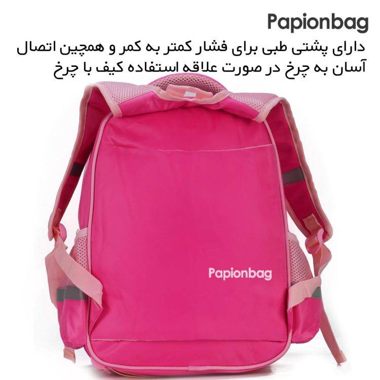 کوله مدرسه دخترانه خارجی صورتی دخترکفشدوزکی مدل 60 - Image 8