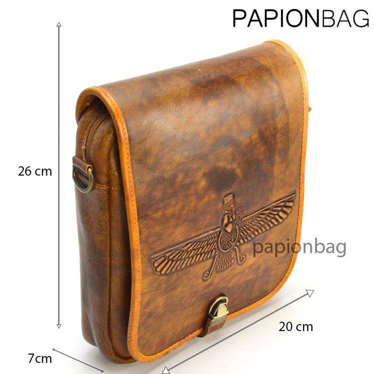 کیف دوشی چرم طبیعی لاکچری مدل فروهر کد89+ ویدیو - Image 8
