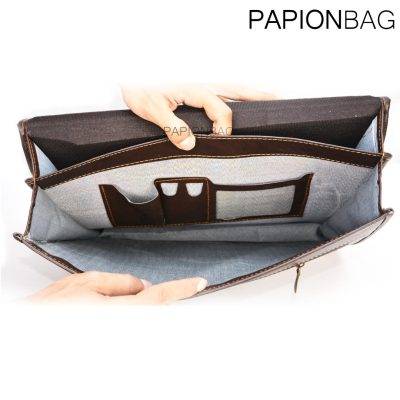 داخل کیف اداری چرم اقتصادی کد 76 دارای جای کارت و جای خودکار