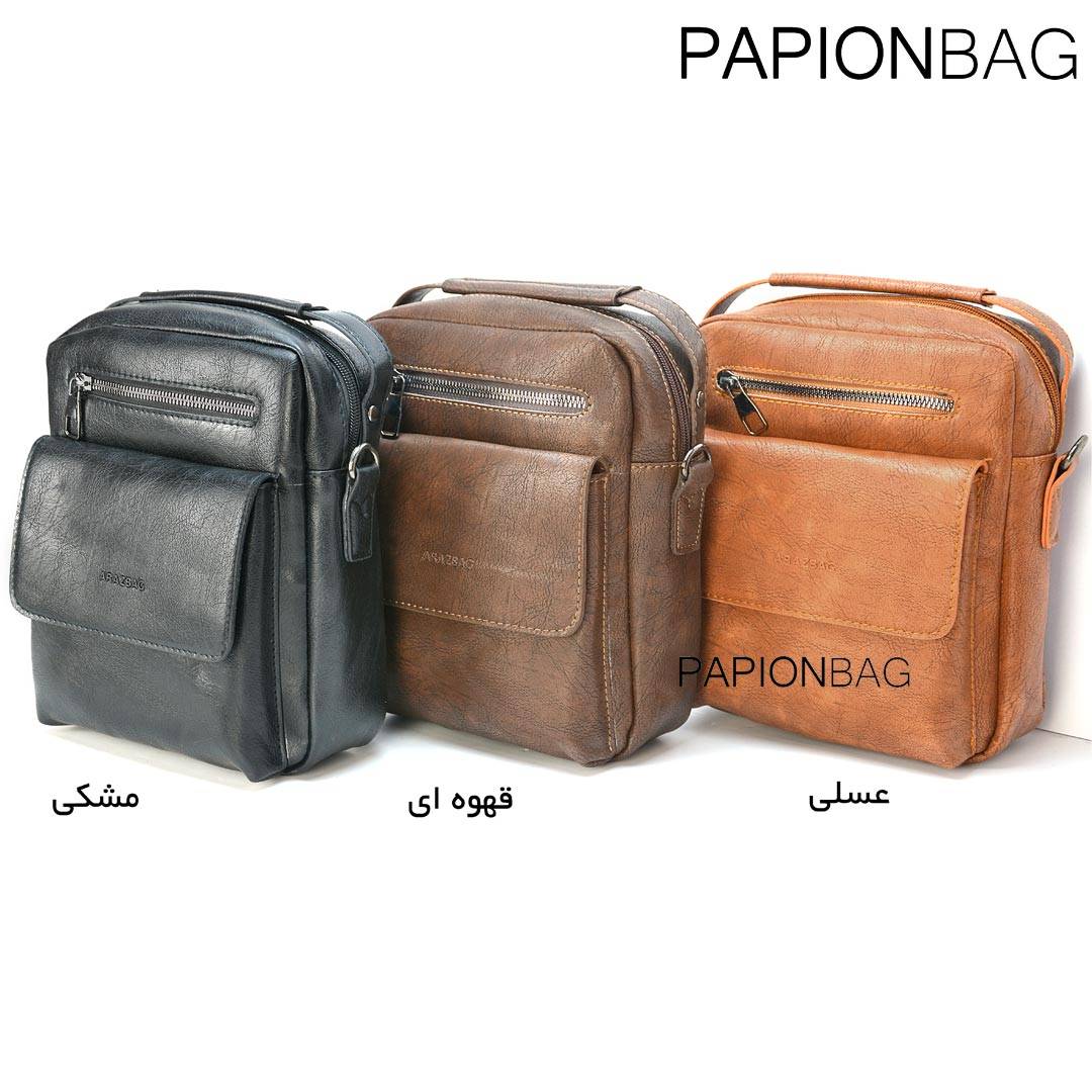 کیف دوشی آراز کد 79 در سه رنگ مشکی و قهوه ای و عسلی