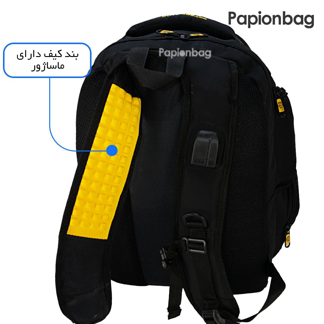 دسته ماساژر دار کوله پشتی لپ تاپ برزنتی کاترپیلار کد165