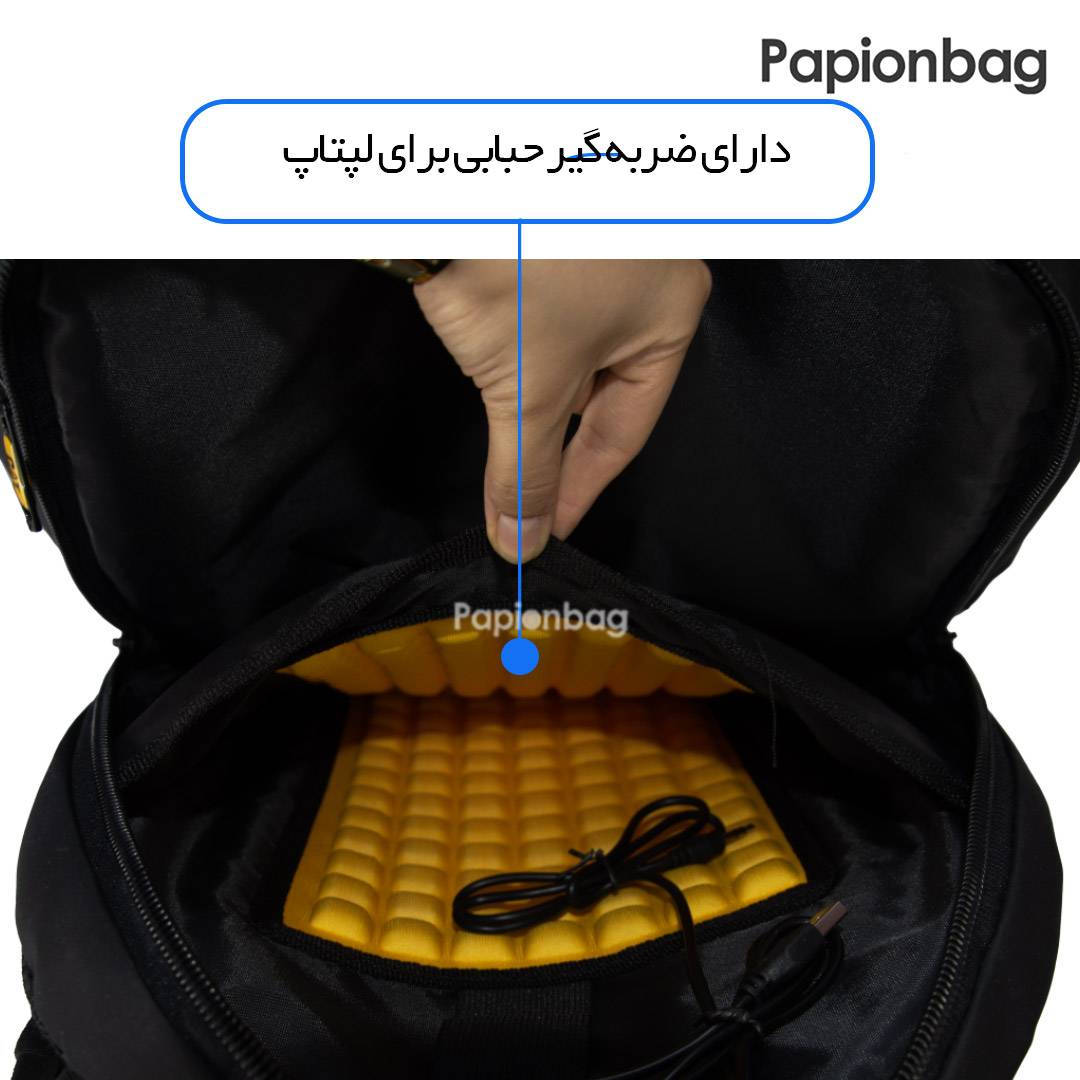 محافظ لپ تاپ دوطرفه کوله پشتی لپ تاپ برزنتی کاترپیلار کد165