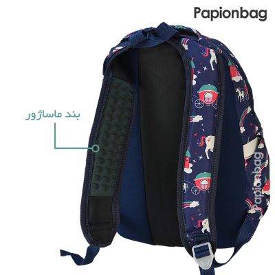 کیف مدرسه دخترانه طرح یونیکورن یا اسب تک شاخ کد148 2 بند ماساژور کوله طرح یونیکورن کد 148