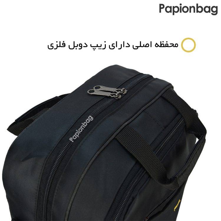 زیپ های دوبل کیف سه کاره لپ تاپ برزنت کاترپیلار کد169