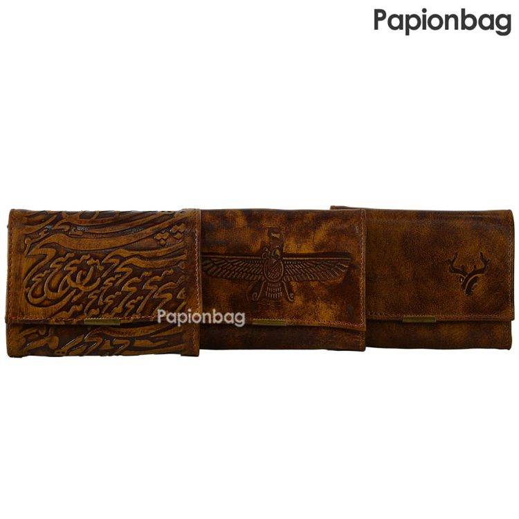 کیف پول و جاکارتی مردانه چرم‌طبیعی کد6‌(دارای طرح فروهر، ساده و شعر) - Image 13