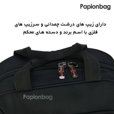 زیپ دوبل کیف سه کاره دلسی برزنت اسپرت مشکی رنگ