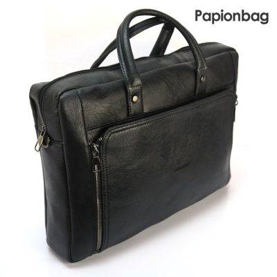 نمای کنار کیف اداری چرمی کد 191 مشکی
