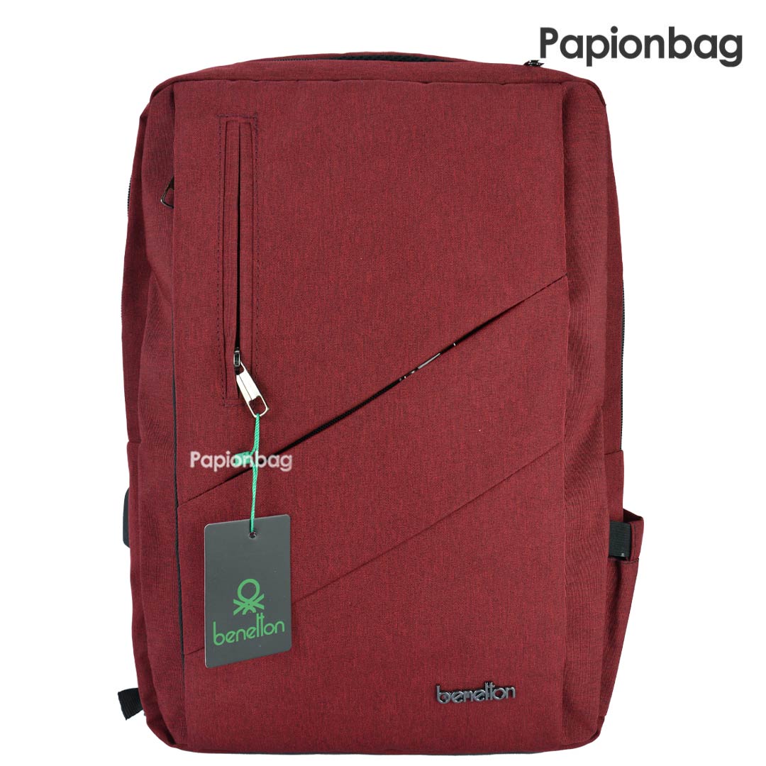 beneton laptop red backpack 2
