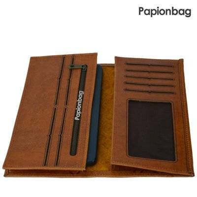 کیف پول چرم طبیعی فندی FENDI کد 206 +ویدیو 2 جای موبایل کیف پول فندی