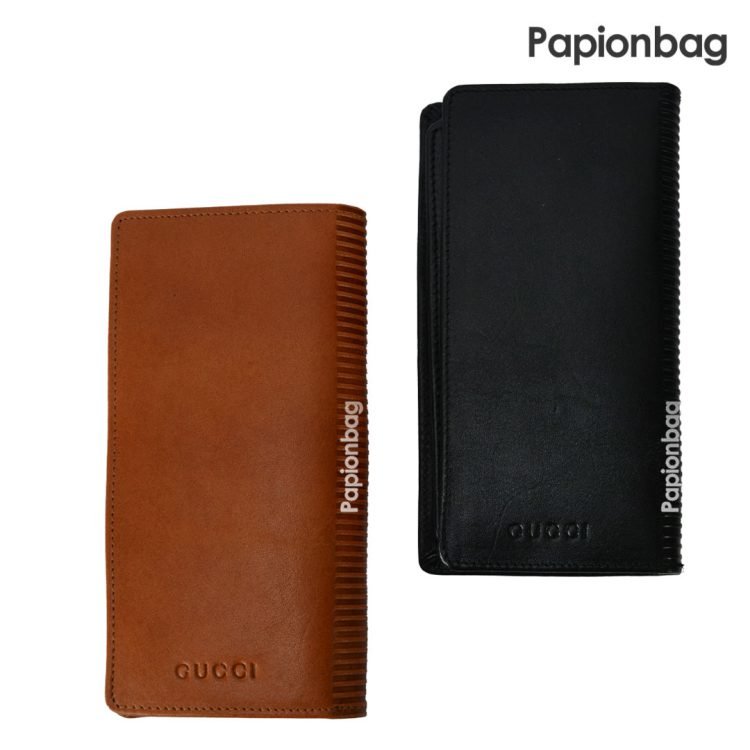 کیف پول چرم طبیعی GUCCI کد207 (مشکی-عسلی) - Image 4
