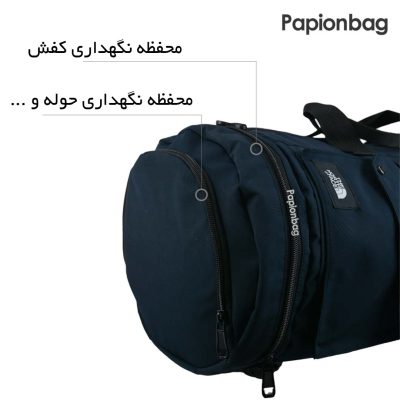 ساک کوله شو ورزشی باشگاهی کد54 (دارای جای کفش و حوله) 4 محفظه نگهداری کفش و حوله ساک ورزشی و باشگاهی کد 11