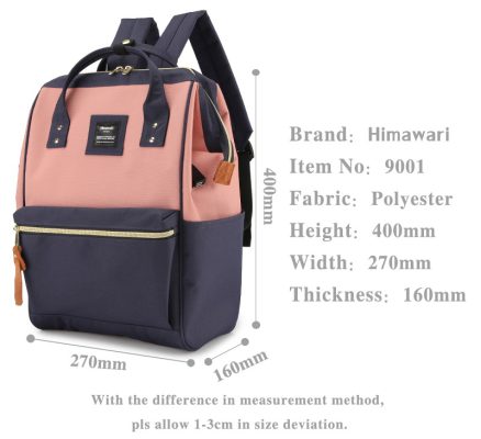 کوله پشتی برند هیماواری HIMAWARI مدل 9001 کد311+ ویدیو واقعی 1 ابعاد کوله پشتی هیماواری