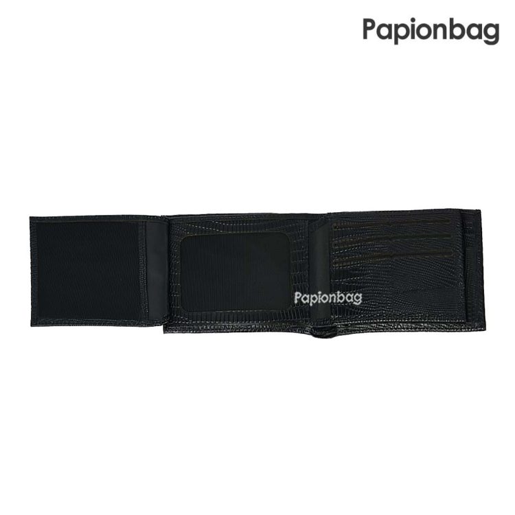 کیف پول جیبی چرم طبیعی طرحدار جعبه دار کد297 (مشکی- عسلی) - Image 3