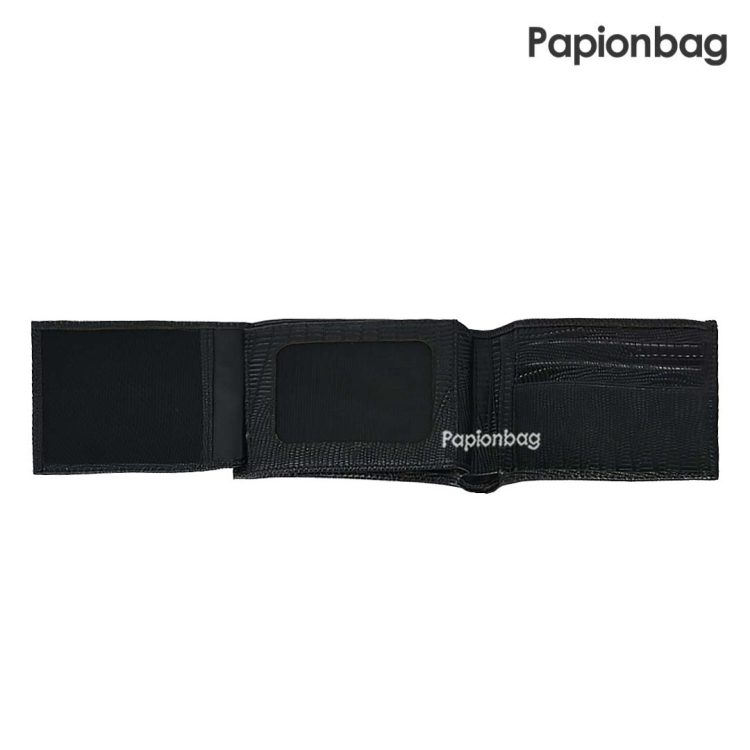 کیف پول جیبی چرم طبیعی طرحدار جعبه دار کد297 (مشکی- عسلی) - Image 4