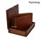 کیف پول جیبی چرم طبیعی طرحدار جعبه دار کد297 (مشکی- عسلی) - Image 8