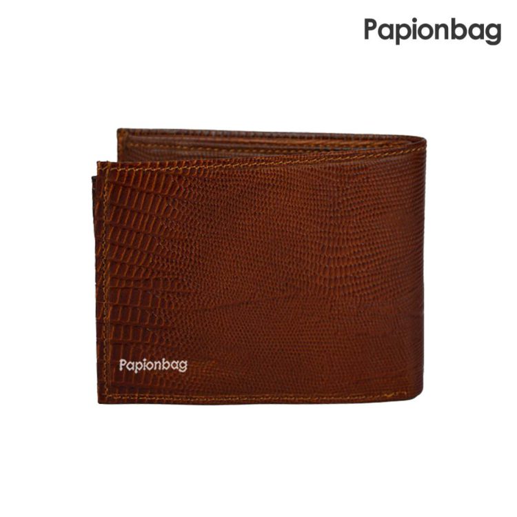 کیف پول جیبی چرم طبیعی طرحدار جعبه دار کد297 (مشکی- عسلی) - Image 9
