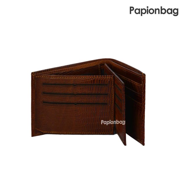 کیف پول جیبی چرم طبیعی طرحدار جعبه دار کد297 (مشکی- عسلی) - Image 10