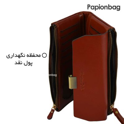 کیف پول زنانه چرم طبیعی همراه با بندمچی ماسیمو دوتی کد315 2 محفظه نگهداری پول نقد کیف پول کد 315