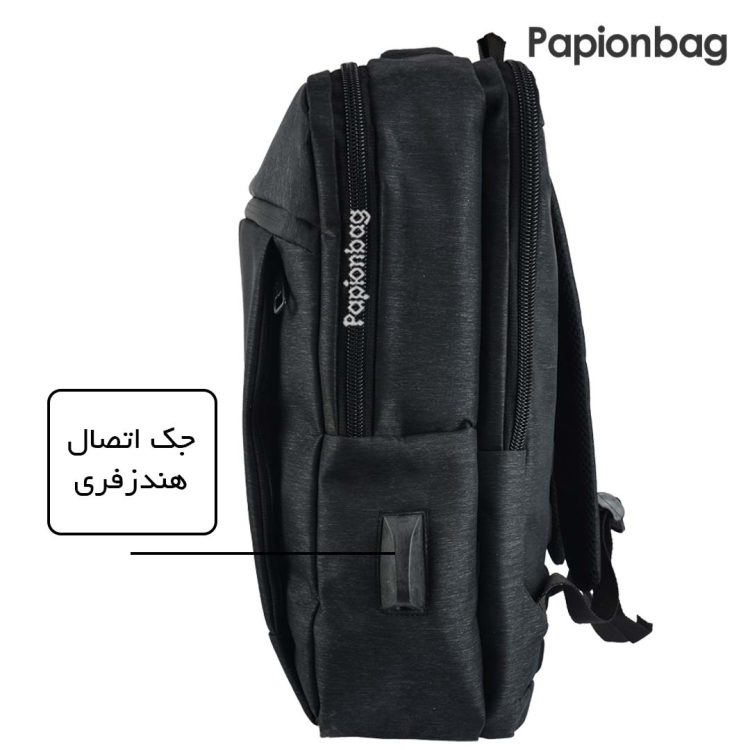 کوله پشتی مکعبی لپ تاپ بنتون کد339 (سرمه ای و مشکی) - Image 3