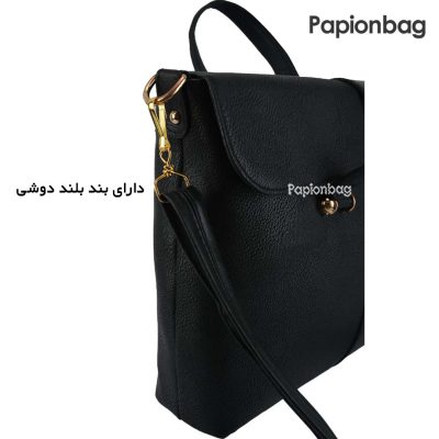 کیف چرم اداری مشکی زنانه کد341 4 کیف کد 341 دارای بند بلند دوشی