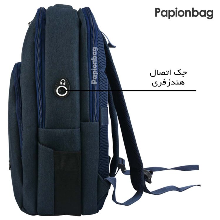 کوله پشتی مکعبی لپ تاپ بنتون کد368 (سرمه ای و مشکی) - Image 4