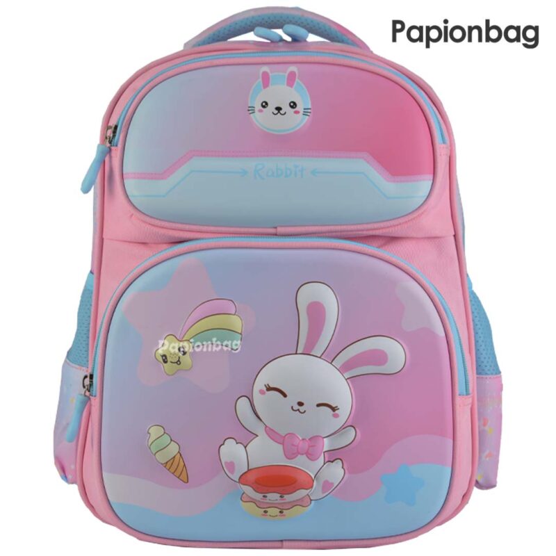 کیف مدرسه دخترانه وارداتی طرح خرگوش یا rabbit کد412 سایز کوچک -