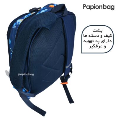 پشت کیف و دسته ها داری پد تهویه و عرقگیر کوله مدرسه سایز بزرگ کد 437
