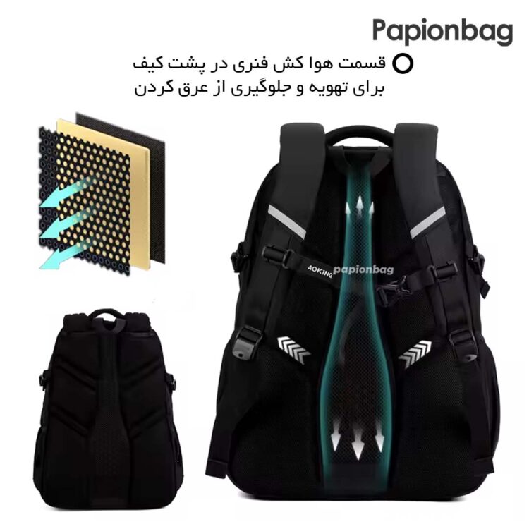 تهویه و عرقگیر در پشت کیف کد 607