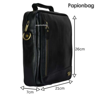 کیف دوشی مردانه چرم طبیعی تبریز کد646 1 ابعاد کیف دوشی مردانه چرم طبیعی کد 646