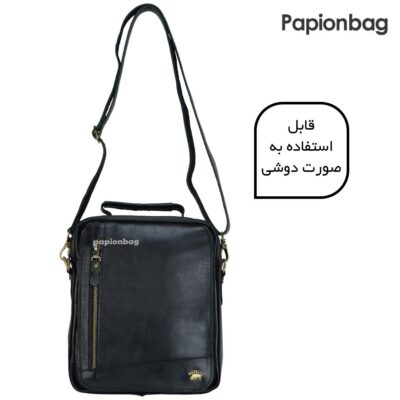 بند شانه ای قابل تنظیم کیف دوشی مردانه چرم طبیعی کد 646