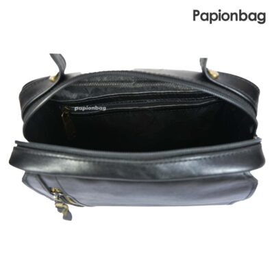 فضای داخلی کیف دوشی مردانه چرم طبیعی کد 646