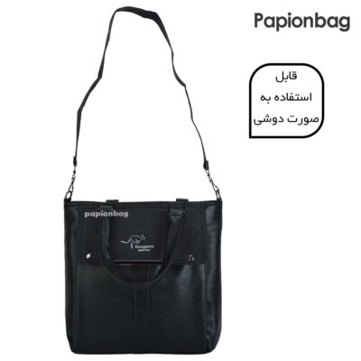 کیف اداری دانشجویی زنانه تمام چرم مصنوعی کد631 3 بند شانه ای قابل تنظیم کیف کد 631