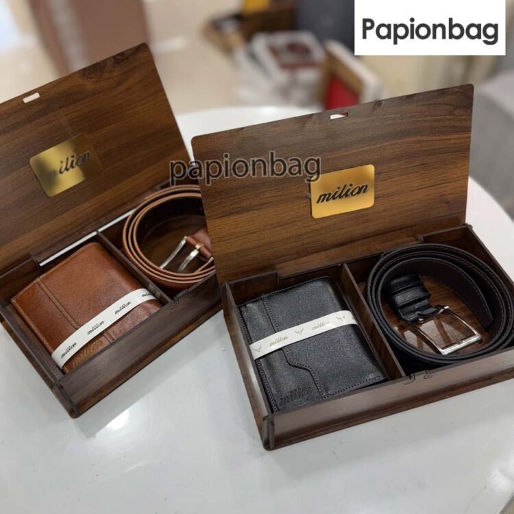 ست کمربند و کیف پول مردانه چرم طبیعی کد730 - Image 18