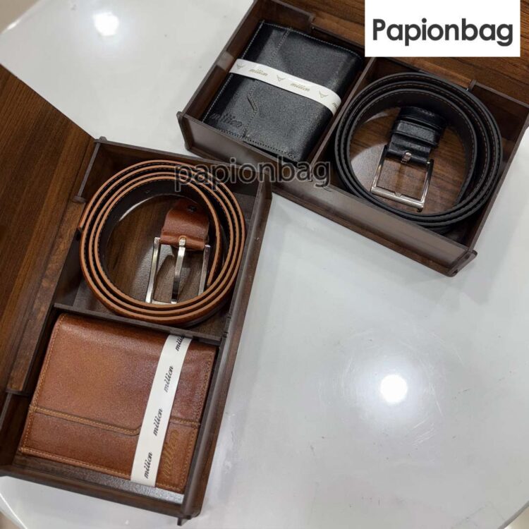 ست کمربند و کیف پول مردانه چرم طبیعی کد730 - Image 3