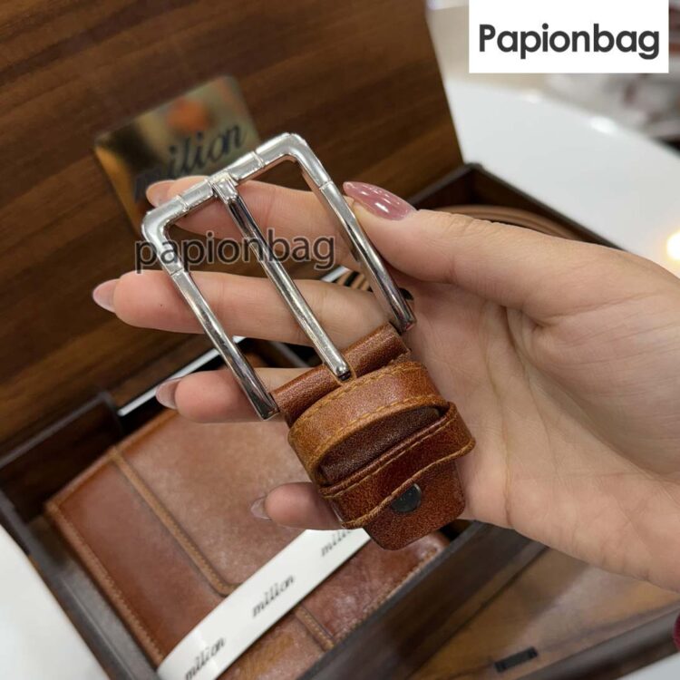 ست کمربند و کیف پول مردانه چرم طبیعی کد730 - Image 5