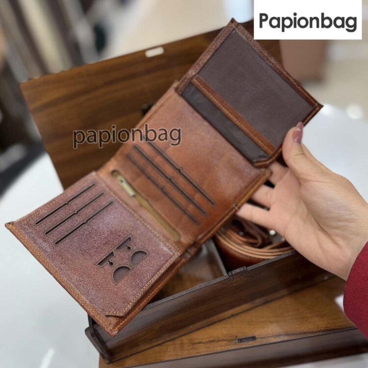 ست کمربند و کیف پول مردانه چرم طبیعی کد730 - Image 8