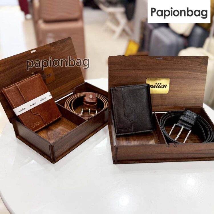 ست کمربند و کیف پول مردانه چرم طبیعی کد730 - Image 6