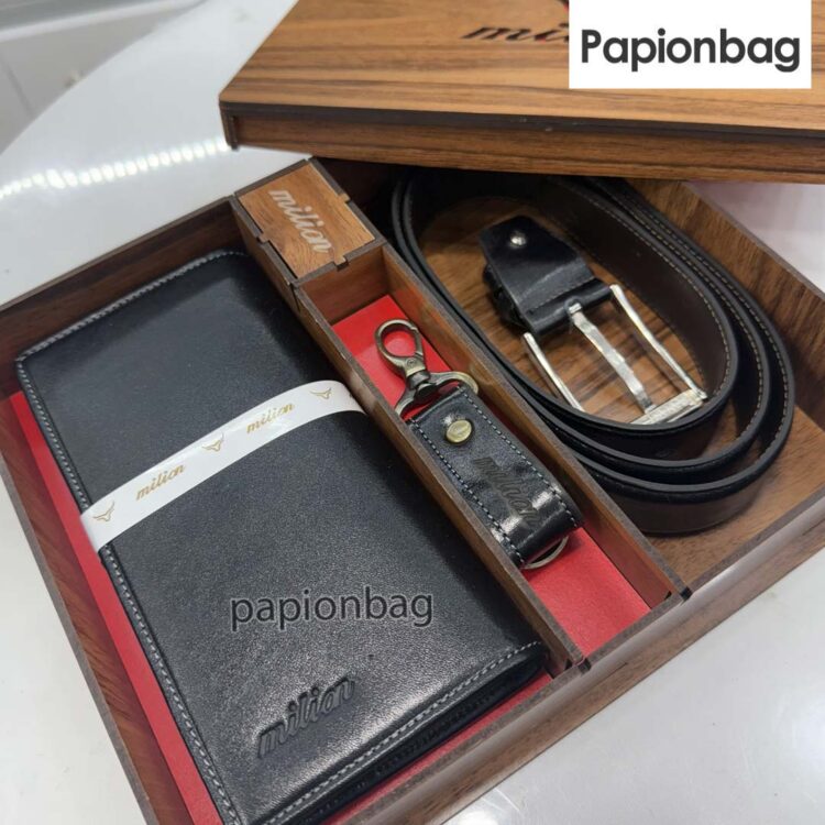 ست 3تیکه چرم طبیعی مردانه (کیف پول، کمربند، سرکلیدی) کد731 - Image 19