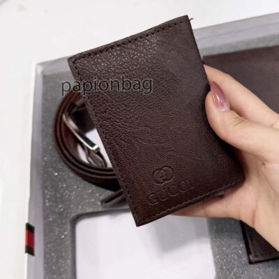 ست 3 تیکه مردانه (کمربند، کیفپول، جاکارتی) چرم مصنوعی اعلاء کد732 5 ست چرم کد 732