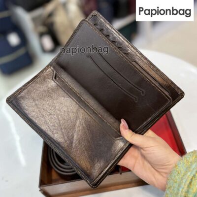 ست 3تیکه چرم طبیعی مردانه (کیف پول، کمربند، سرکلیدی) رنگ قهوه ای کد735 2 کیف پول ست کد 735