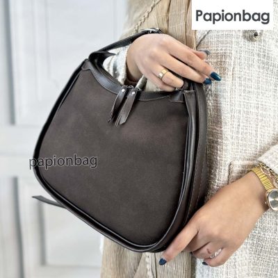 کیف زنانه مخمل رنگ قهوه ای