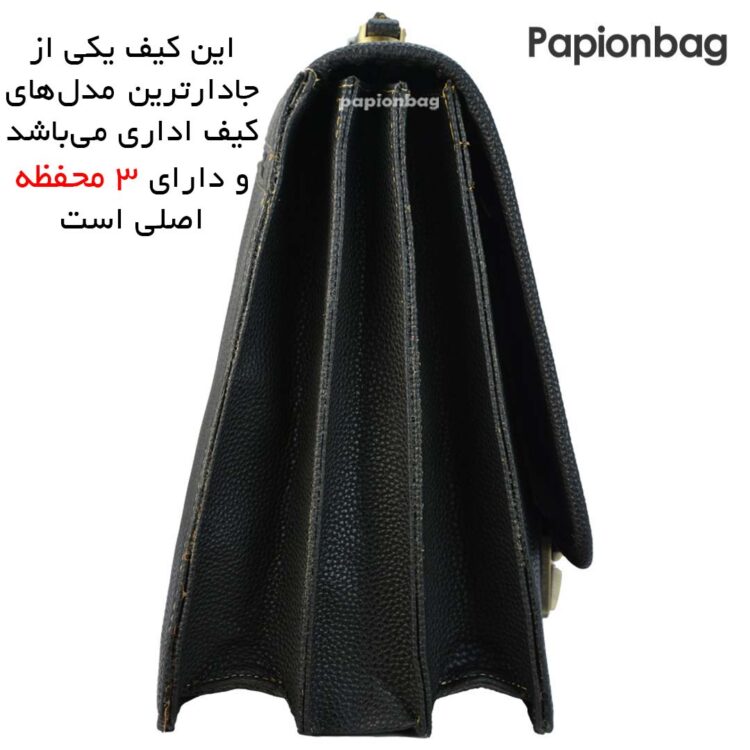 کیف اداری تمام چرم مصنوعی رمزدار 3 خانه (جادار) کد783 - Image 2