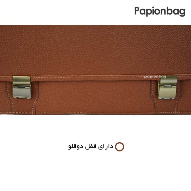 کیف اداری تمام چرم مصنوعی رمزدار 3 خانه (جادار) کد783 - Image 4