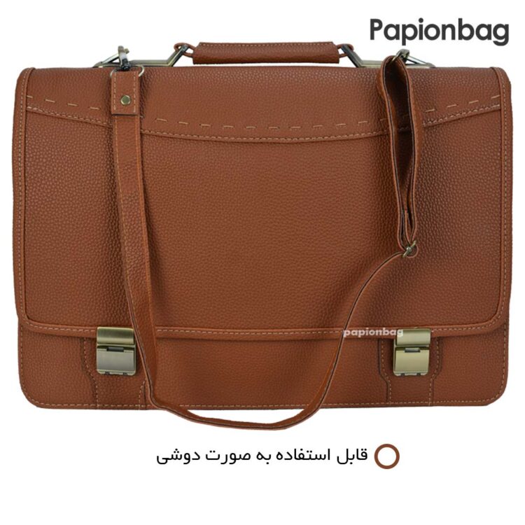 کیف اداری تمام چرم مصنوعی رمزدار 3 خانه (جادار) کد783 - Image 3