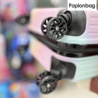 چرخ های دوبل 360 درجه چمدان کرومی کد 864