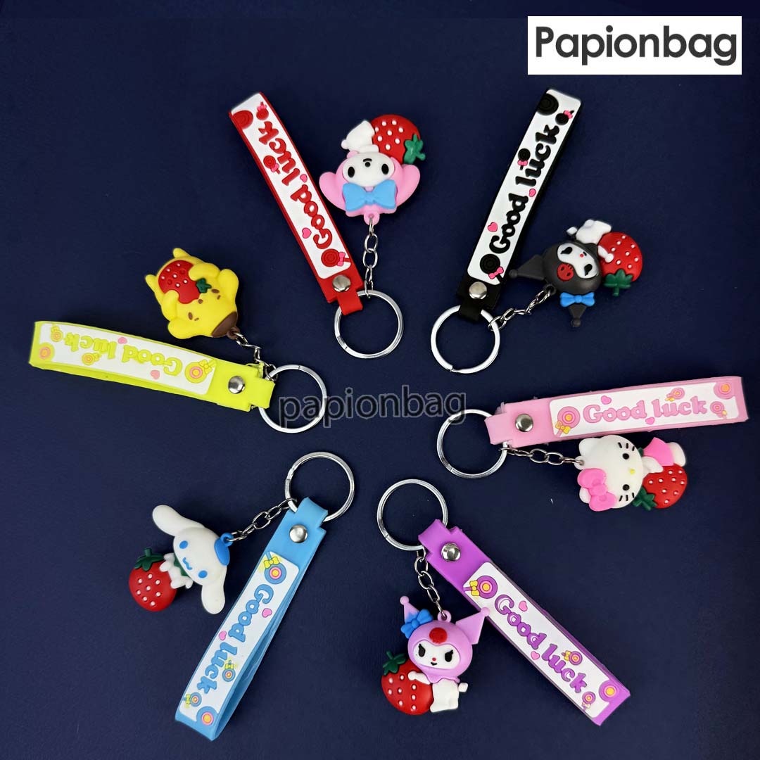 keychain 889 kuromi keitty melody (7) سرکلیدی فانتزی سیلکونی کرومی و دوستان کد889 - Image 1