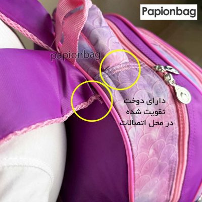 محل اتصالات دارای دوخت تقویت شده کیف مدرسه دخترانه طرح کرومی کد 912
