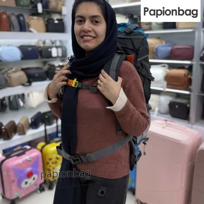 کوله پشتی کوهنوردی 60 لیتری فنردار نورث فیس مدل ELECTRON کد905 7 بند های دور کمر و سینه کوله کوهنوردی کد 905