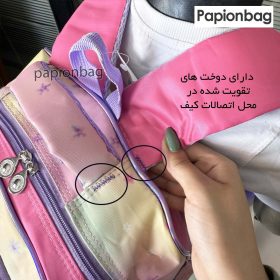 دوخت های تقویت شده در محل اتصالات کیف مدرسه کرومی کد 894